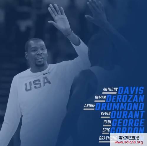 美国男篮公布2018-2020年美国国家队候选人大