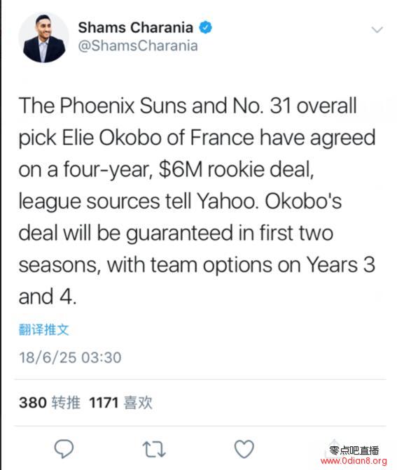 Shams：灰熊已裁掉前锋奥马里-约翰逊