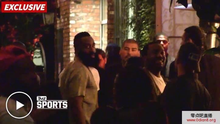 哈登与Meek Mill现身洛杉矶夜店庆祝