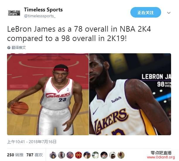 厉害炸了！美媒晒詹姆斯2K4&19时期对比图