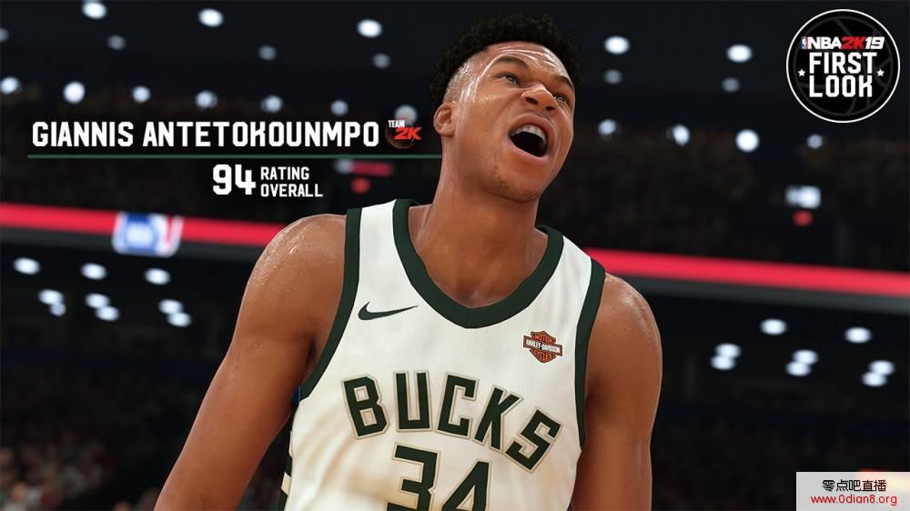 2K19官方公布扬尼斯-阿德托昆博的能力值为94