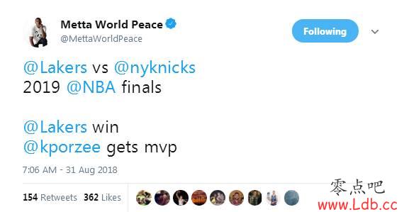 慈世平预测2019年总决赛是湖人对阵尼克斯 波神MVP