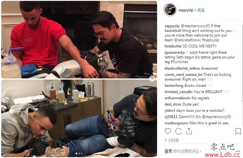 向纹身界进军 库里为纹身师纹身