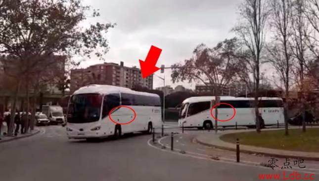 皇马乘坐的大巴没有队徽,有两行标语给球员打气【图】