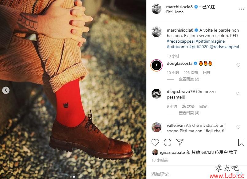 为袜子品牌做代言,马尔基西奥出席佛罗伦萨男装周【图】