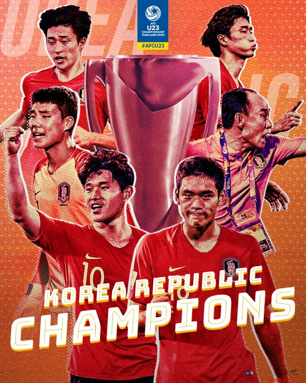 韩国男足首夺U23亚洲杯实现大满贯,曾12次问鼎U19赛事【图】